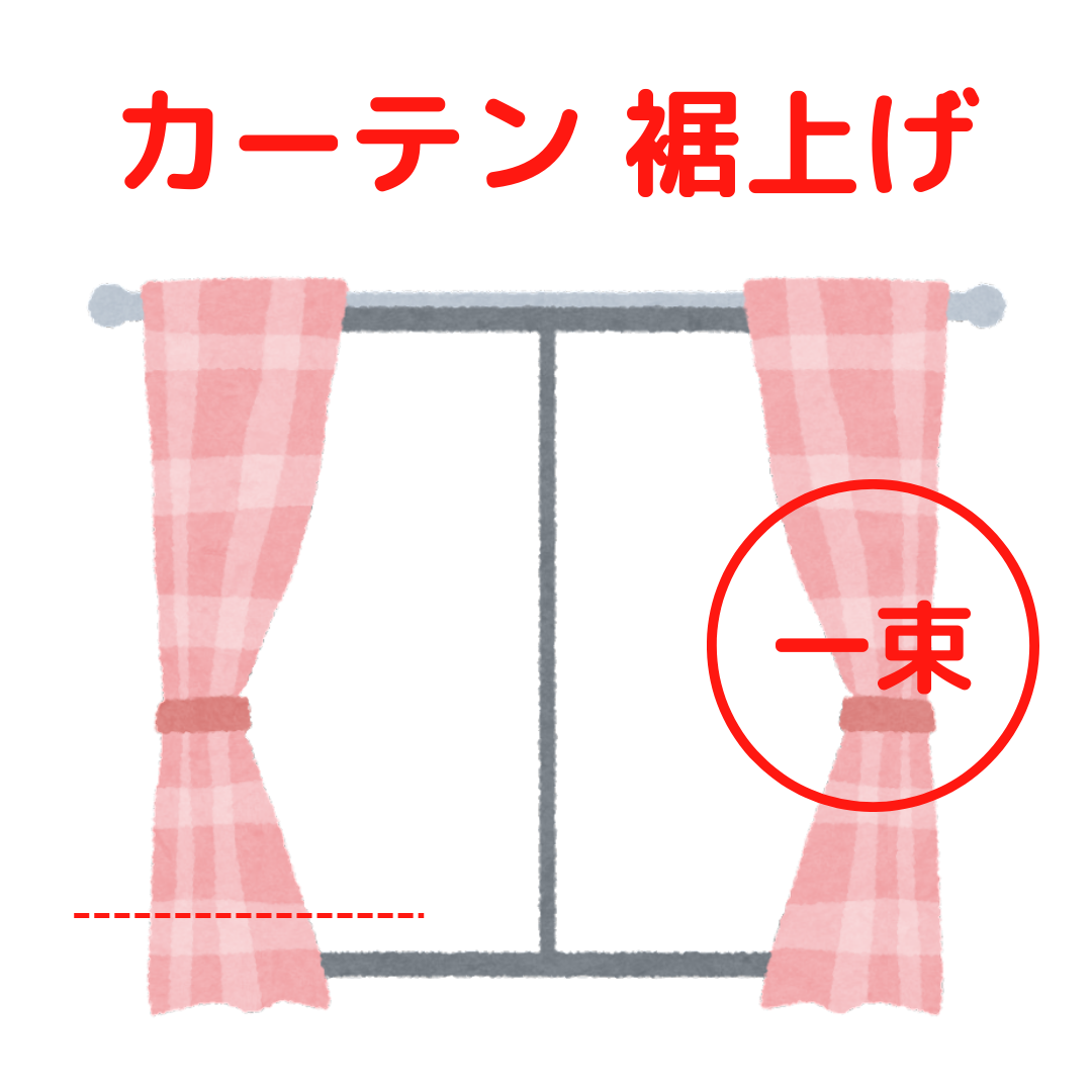 カーテン(2束=1セットでの料金) 裾上げ 丈詰め |服直し早太郎net||服直し早太郎net